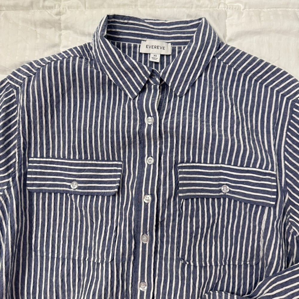 Evereve “Louise tie shirt” Long Sleeve Button Down Shirt w tie @waist- EUC- XS - Picture 15 of 16
